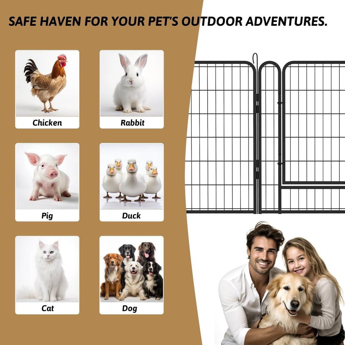 8-Panel Heavy-Duty Metal Playpen